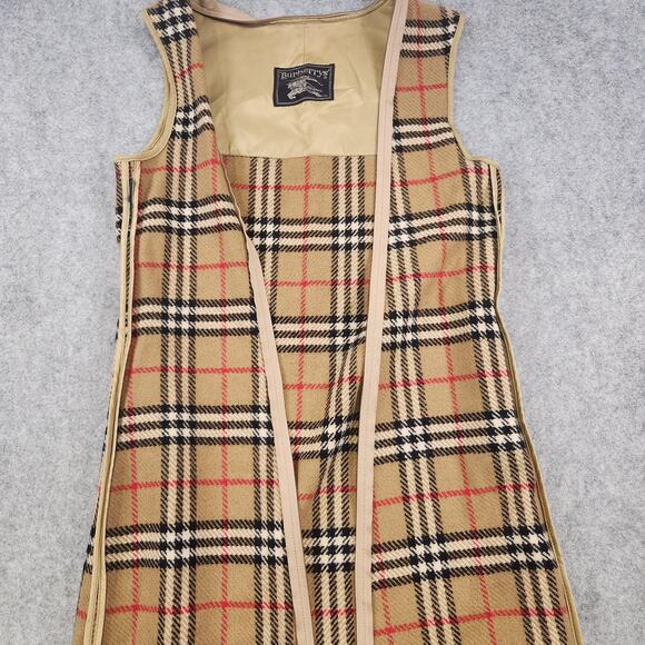 Vintage Burberrys Trench Coat Liner Nova Check Plaid 100% Wool Beige Zip-In 90s - Picture 4 of 15